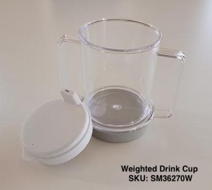 Drink Cup 2 handled clear, Weighted and Unweighted