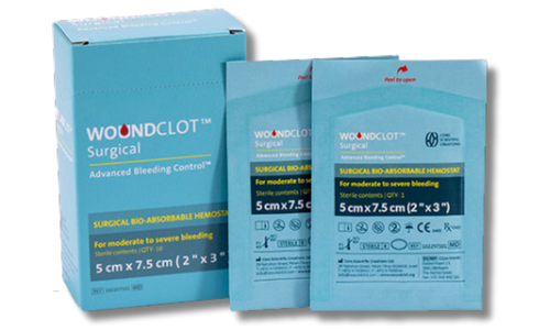 WoundClot Surgical 10cm x 10cm Hemostatic Surgical Gauze