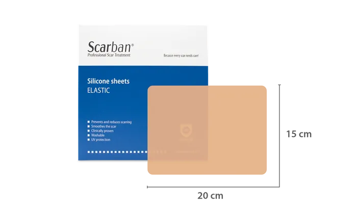 Scarban Silicone Sheets (Elastic) with 50ml cleaning soap
